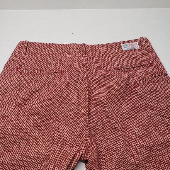 Garbstore Chino Shorts Mens 32 Red Pattern 10" Luxury Cotton Summer Japan London - Picture 16 of 16